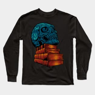 Skulls on books - Dark Academia Long Sleeve T-Shirt